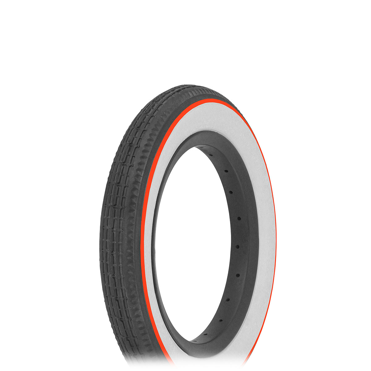Tire 12 1/2 x 2 1/4 Black/White Side Wall Red Line Wall HF-180.